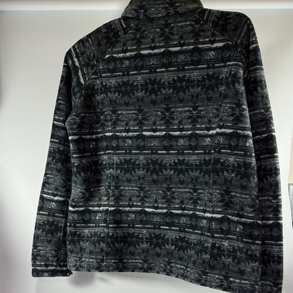 Columbia Women's Black and Gray Patterned Fleece Jacket Size XL - Picture 3 of 6